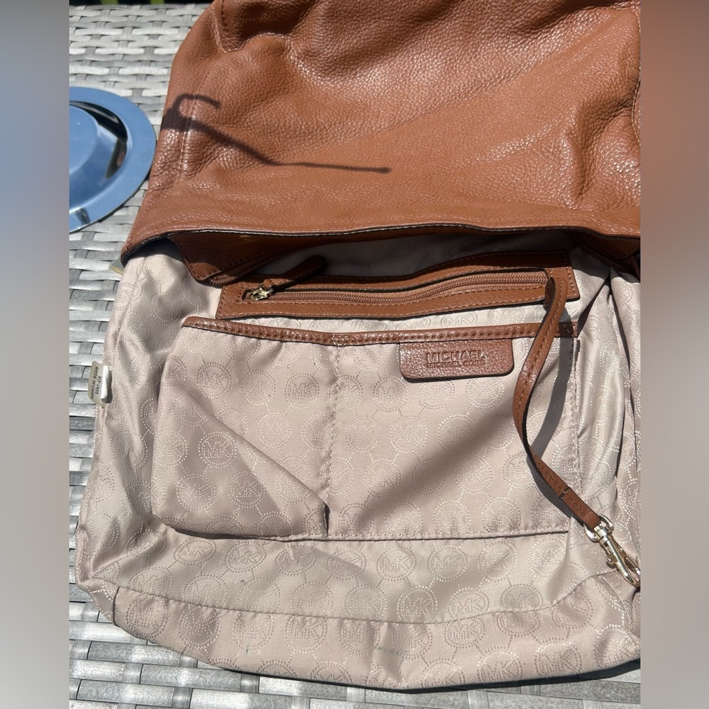 Michael Kors Aria Large Brown Pebbled Leather Shoulder Bag w/ MK Dustbag EUC!​ - Picture 12 of 13